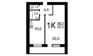 1-к квартира, на длительный срок, 30м2, 2/10 этаж