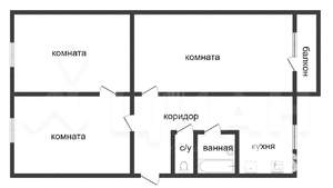 3-к квартира, на длительный срок, 63м2, 3/4 этаж