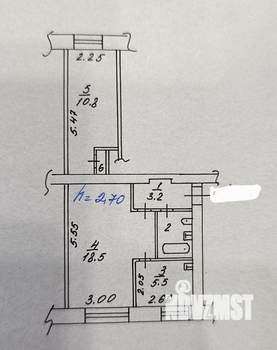 2-к квартира, на длительный срок, 42м2, 5/5 этаж