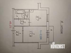 1-к квартира, на длительный срок, 33м2, 4/5 этаж