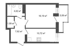 1-к квартира, на длительный срок, 41м2, 3/12 этаж