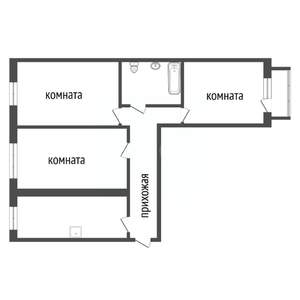 3-к квартира, на длительный срок, 62м2, 2/9 этаж
