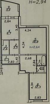 2-к квартира, на длительный срок, 62м2, 4/9 этаж