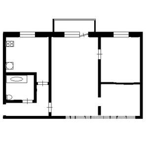 3-к квартира, на длительный срок, 45м2, 4/5 этаж