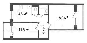 2-к квартира, на длительный срок, 56м2, 5/9 этаж