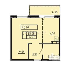 Студия квартира, на длительный срок, 37м2, 12/15 этаж