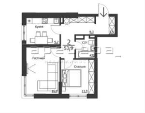 2-к квартира, на длительный срок, 54м2, 20/23 этаж