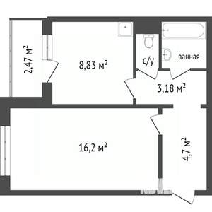 1-к квартира, на длительный срок, 40м2, 2/10 этаж