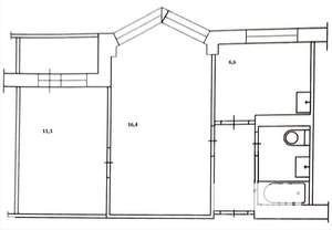 2-к квартира, на длительный срок, 42м2, 3/9 этаж