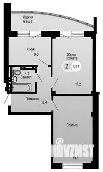 2-к квартира, на длительный срок, 65м2, 3/18 этаж