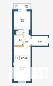 1-к квартира, на длительный срок, 37м2, 11/14 этаж
