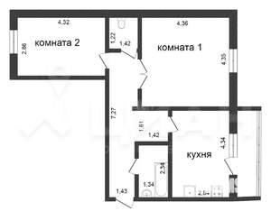 2-к квартира, на длительный срок, 63м2, 5/5 этаж