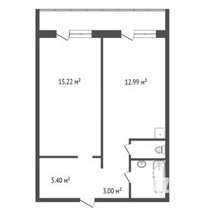 1-к квартира, на длительный срок, 42м2, 7/17 этаж