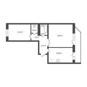 2-к квартира, на длительный срок, 60м2, 6/11 этаж