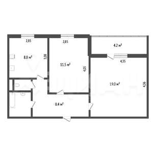 2-к квартира, на длительный срок, 53м2, 10/10 этаж