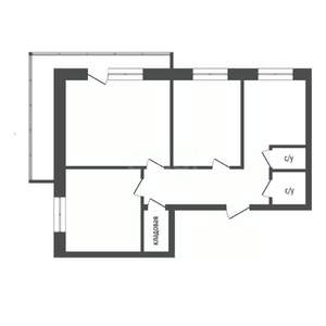 3-к квартира, на длительный срок, 77м2, 12/17 этаж