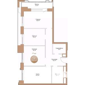 3-к квартира, вторичка, 77м2, 2/24 этаж