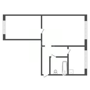 2-к квартира, вторичка, 46м2, 1/5 этаж