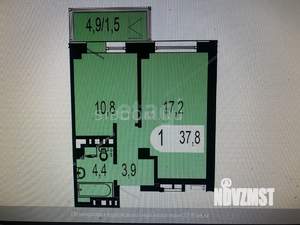 1-к квартира, вторичка, 37м2, 2/25 этаж