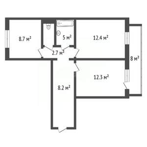 2-к квартира, вторичка, 48м2, 10/10 этаж