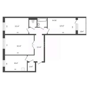 3-к квартира, вторичка, 67м2, 2/9 этаж