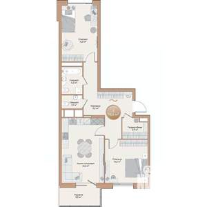 2-к квартира, строящийся дом, 79м2, 10/24 этаж