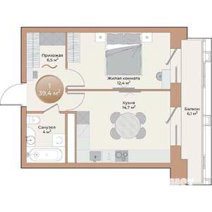 1-к квартира, вторичка, 39м2, 5/24 этаж