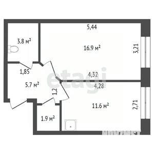 2-к квартира, вторичка, 80м2, 10/11 этаж