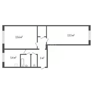 2-к квартира, вторичка, 45м2, 1/5 этаж