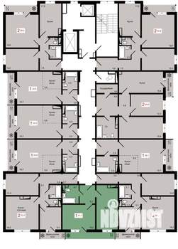 1-к квартира, строящийся дом, 42м2, 16/17 этаж