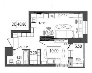 2-к квартира, вторичка, 31м2, 21/25 этаж