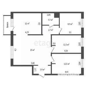 6-к квартира, вторичка, 134м2, 4/10 этаж