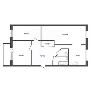 3-к квартира, вторичка, 64м2, 7/17 этаж