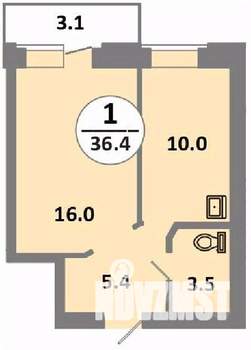 1-к квартира, вторичка, 36м2, 14/14 этаж