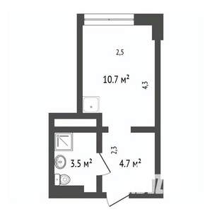 Студия квартира, вторичка, 19м2, 5/12 этаж