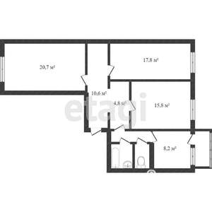3-к квартира, вторичка, 86м2, 6/10 этаж