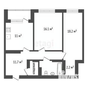 2-к квартира, вторичка, 60м2, 6/17 этаж