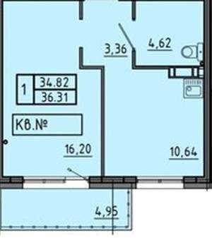 1-к квартира, вторичка, 36м2, 13/18 этаж