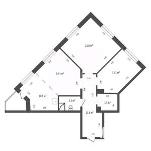 3-к квартира, вторичка, 77м2, 7/25 этаж