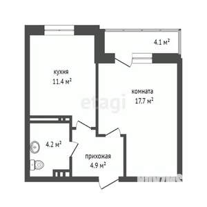 1-к квартира, вторичка, 40м2, 6/19 этаж