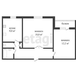 2-к квартира, вторичка, 53м2, 8/10 этаж