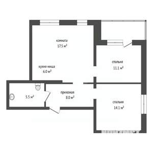 3-к квартира, вторичка, 62м2, 18/24 этаж