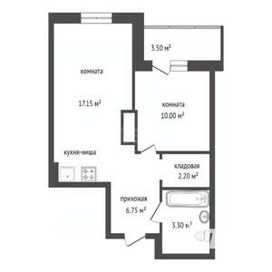 2-к квартира, вторичка, 41м2, 9/25 этаж