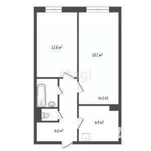 2-к квартира, вторичка, 50м2, 5/9 этаж