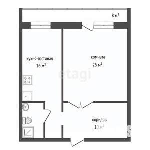 1-к квартира, вторичка, 55м2, 17/18 этаж