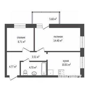 2-к квартира, вторичка, 47м2, 14/17 этаж