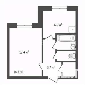 1-к квартира, вторичка, 27м2, 1/9 этаж