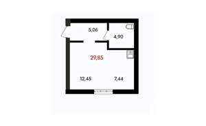 1-к квартира, вторичка, 30м2, 17/18 этаж