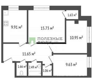 2-к квартира, вторичка, 64м2, 7/17 этаж