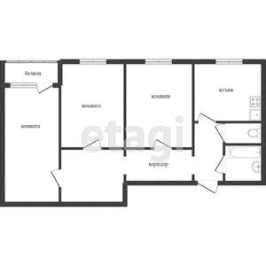 3-к квартира, вторичка, 57м2, 6/9 этаж